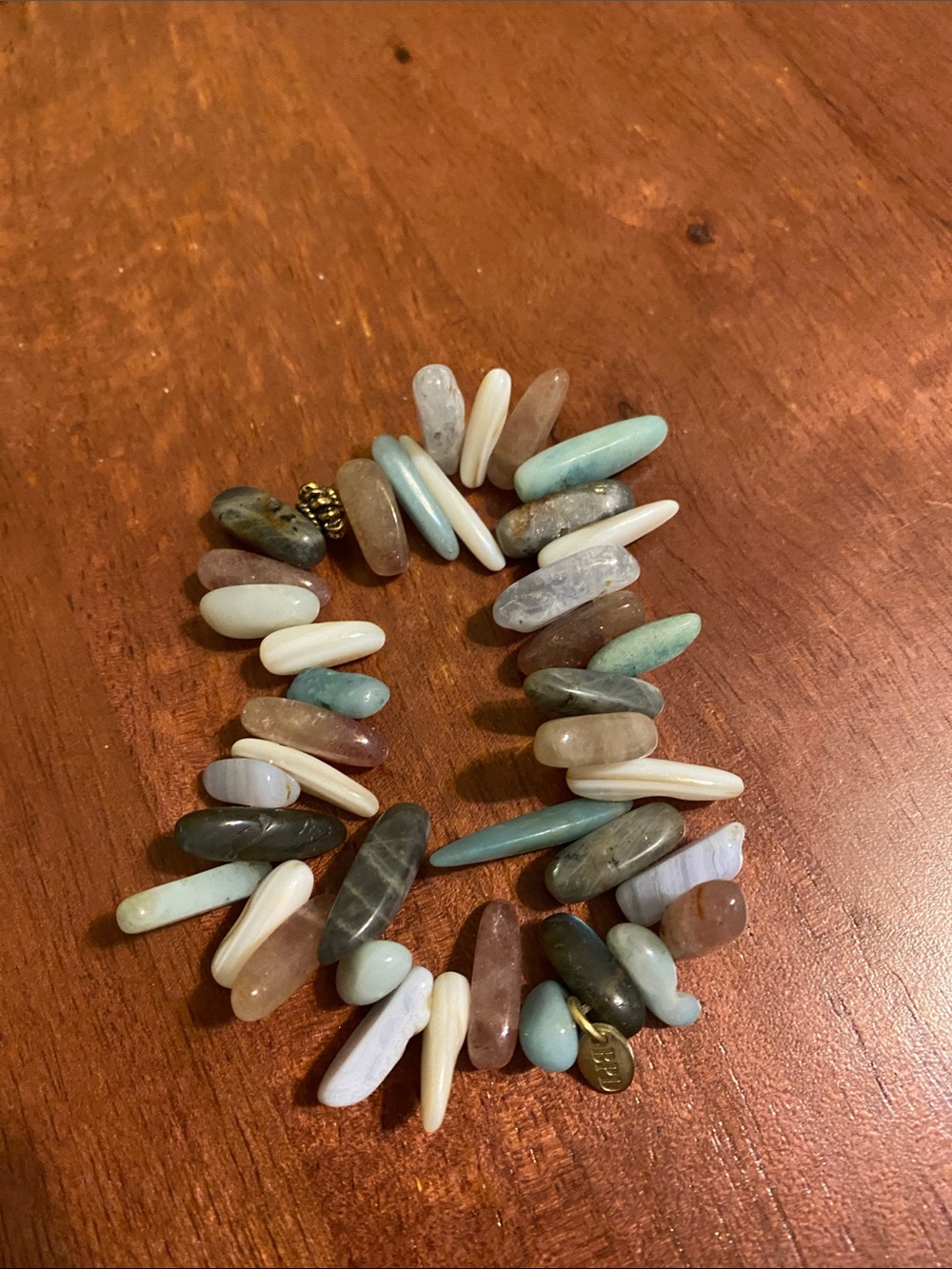 Multicolor Semi-Precious Beaded Stretch Bracelet - Pastel Tones